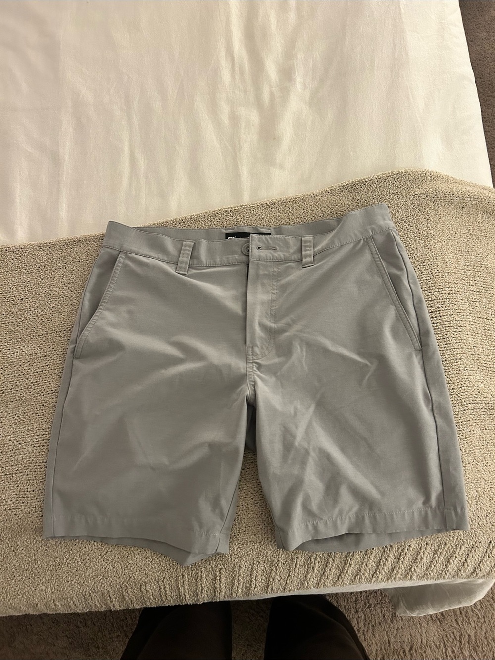 Travis Mathew Light Gray Flat Front Shorts
